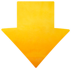 Watercolor Arrow In Yellow Color Sticker