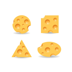 Geometric Shapes Made Of Cheese Icon Sticker