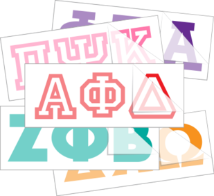 High Quality Greek Letter Stickers and Decals