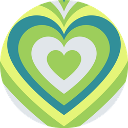 Green Hypnotic Heart Y2k Pattern Sticker
