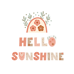 Hello Sunshine Cute Lettering Sticker