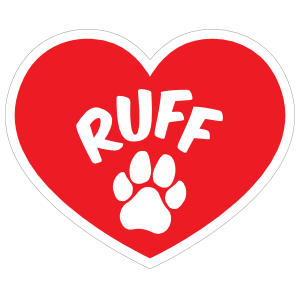 I Love My Dog Heart With Ruff And Paw Magnet
