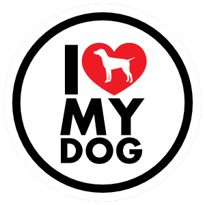I Love My German Shorthaired Pointer With Heart Circle Magnet
