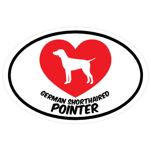 I Love My German Shorthaired Pointer With Heart Oval Magnet