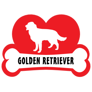 I Love My Golden Retriever With Dog Bone And Heart Magnet
