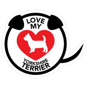 I Love My Yorkshire Terrier Puppy Heart Circle With Tail Magnet