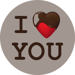 I Love You Chocolate Heart Sticker