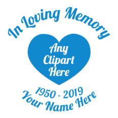 One-Color In Loving Memory with Any Clipart Sticker