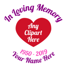 Multi-Color In Loving Memory with Any Clipart Sticker