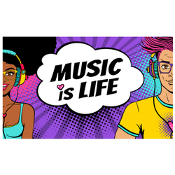 Music And Music Is Life Speech Bubble Comic Sticker