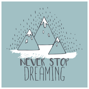 Never Stop Dreaming Square Sticker