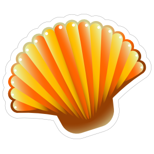 Orange Scallop Seashell Sticker