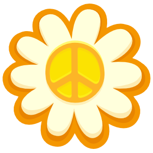 Peace Sign Sunflower Hippie Sticker