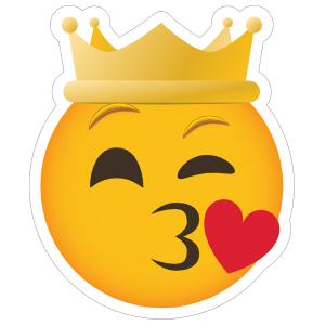 Phone Emoji Sticker Crown Blowing a Kiss