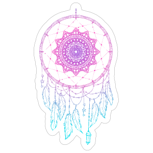 Pink and Blue Dreamcatcher with Charms Boho Sticker