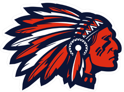 Red White and Blue Chiefs Mascot Sticker