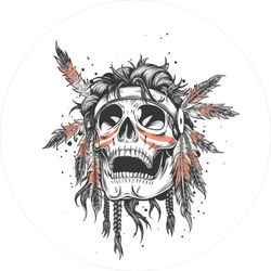 Skull Of An Indian Warrior Sticker