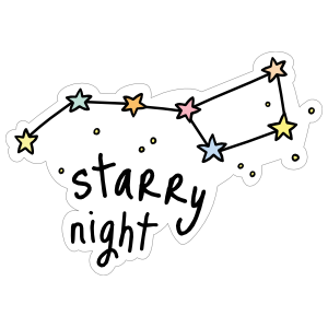 Starry Night Camping Sticker