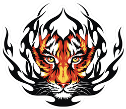 Tiger Flames Sticker